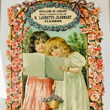Charger l'image dans la galerie, Chromo publicitaire cartonné "Distillerie de liqueurs", Médaille de l'Exposition de Liège 1905, H. Laurette-Jeanmart, Fleurus