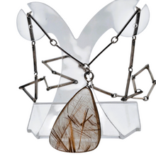 Afbeelding in Gallery-weergave laden, Collier "Herbier" en argent 800 et verre fusionné, vers 1970