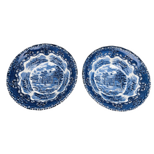 Load image into Gallery viewer, WH Grindley Staffordshire England, duo de coupelles bleues et blanches, années 1950