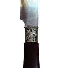 Load image into Gallery viewer, Set of 6 Art Deco knives in silver metal, stainless steel and bovine horn