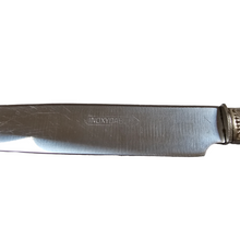 Load image into Gallery viewer, Set of 6 Art Deco knives in silver metal, stainless steel and bovine horn