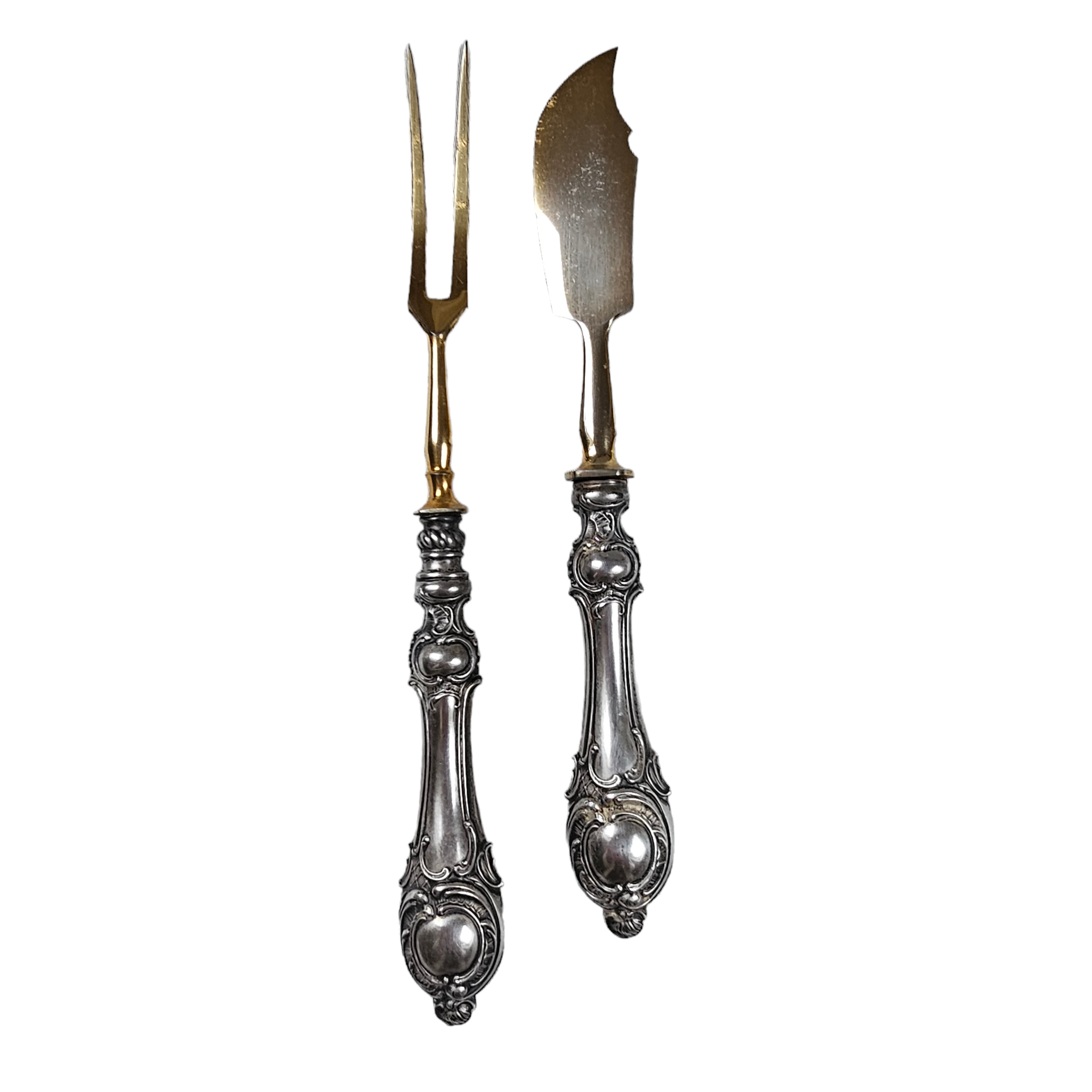 3 jolis couverts de service à poisson manche en argent fourr 85 3 jolis couverts de service à poisson manche en argent fourr 85