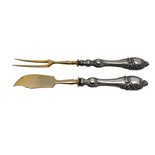 Load image into Gallery viewer, Pair of fish service cutlery in 800 silver-filled silver
