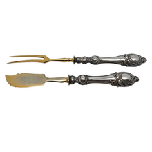 Load image into Gallery viewer, Pair of fish service cutlery in 800 silver-filled silver