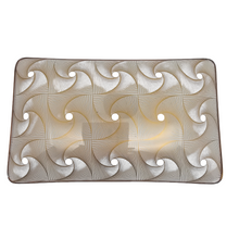 Load image into Gallery viewer, Crystal Art Glass MNFC Copenhague Danemark, ensemble de 3 plats Op Art 22 carats or Pinwheel Design Gold Finish , années 1960