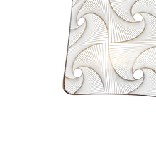Load image into Gallery viewer, Crystal Art Glass MNFC Copenhague Danemark, ensemble de 3 plats Op Art 22 carats or Pinwheel Design Gold Finish , années 1960