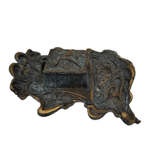 Charger l'image dans la galerie, Encrier Art nouveau en bronze doré à patine verte, début XXè