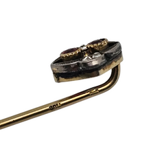 Afbeelding in Gallery-weergave laden, Epingle à cravate en argent et vermeil ornée de petites pierres blanches et rouges, années 1900