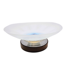 Load image into Gallery viewer, Edmond Etling (attribué à), Coupe Art déco en verre opalescent, socle en métal chromé et palissandre, années 1925-1930