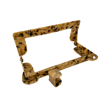 Charger l'image dans la galerie, Fermoir de sac ancien en celluloïd marbré façon écaille, années 1935-1950