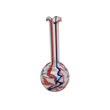 Charger l'image dans la galerie, Fiole à parfum en verre soufflé de Murano à filets rouges, blancs et bleus, vers 1880-1900 Le Charme des Violettes - Brocante en ligne