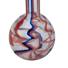 Charger l'image dans la galerie, Fiole à parfum en verre soufflé de Murano à filets rouges, blancs et bleus, vers 1880-1900 Le Charme des Violettes - Brocante en ligne