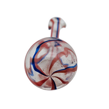 Charger l'image dans la galerie, Fiole à parfum en verre soufflé de Murano à filets rouges, blancs et bleus, vers 1880-1900 Le Charme des Violettes - Brocante en ligne