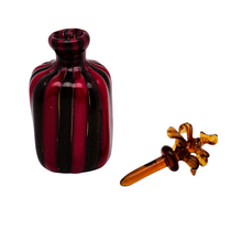 Charger l'image dans la galerie, Flacon à parfum décoratif en verre de Murano irisé, bouchon fleur, années 1950-1960 Le Charme des Violettes - Brocante en ligne