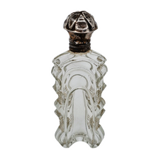 Load image into Gallery viewer, Flacon ancien à sels ou à parfum en verre moulé et monture en métal argenté, vers 1890/1910 Le Charme des Violettes - Brocante en ligne