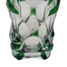 Afbeelding in Gallery-weergave laden, Flacon à parfum Art nouveau en cristal clair et vert, monture argent, France, vers 1900 Le Charme des Violettes - Brocante en ligne