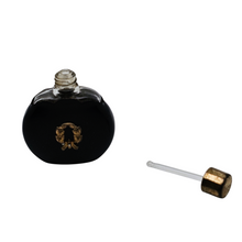 Charger l'image dans la galerie, Petit flacon à parfum Art déco en verre laqué noir & décor doré, années 1920-1930 Le Charme des Violettes - Brocante en ligne