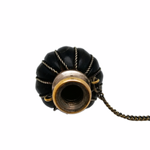 Load image into Gallery viewer, Edwardian perfume bottle in buffalo horn and chiseled brass, late 19th century.