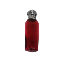 Afbeelding in Gallery-weergave laden, Petit flacon à sels ou à parfum Art nouveau en verre rouge rubis et métal argenté, vers 1890-1910 Le Charme des Violettes - Brocante en ligne