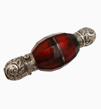 Load image into Gallery viewer, Victorian double perfume and salt bottle in ruby red cut crystal and chased silver, 1880-1890