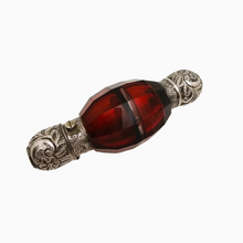 Load image into Gallery viewer, Victorian double perfume and salt bottle in ruby red cut crystal and chased silver, 1880-1890