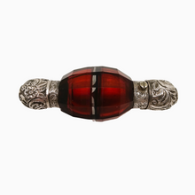 Load image into Gallery viewer, Victorian double perfume and salt bottle in ruby red cut crystal and chased silver, 1880-1890