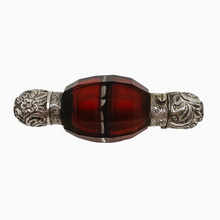 Load image into Gallery viewer, Victorian double perfume and salt bottle in ruby red cut crystal and chased silver, 1880-1890