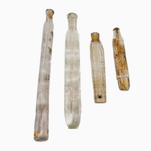 Load image into Gallery viewer, Perfume or salt bottles, corsetière model, cut glass decorated with fine gold, 18th century