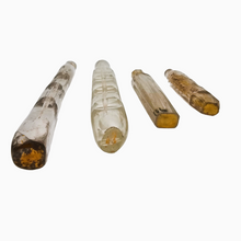 Load image into Gallery viewer, Perfume or salt bottles, corsetière model, cut glass decorated with fine gold, 18th century