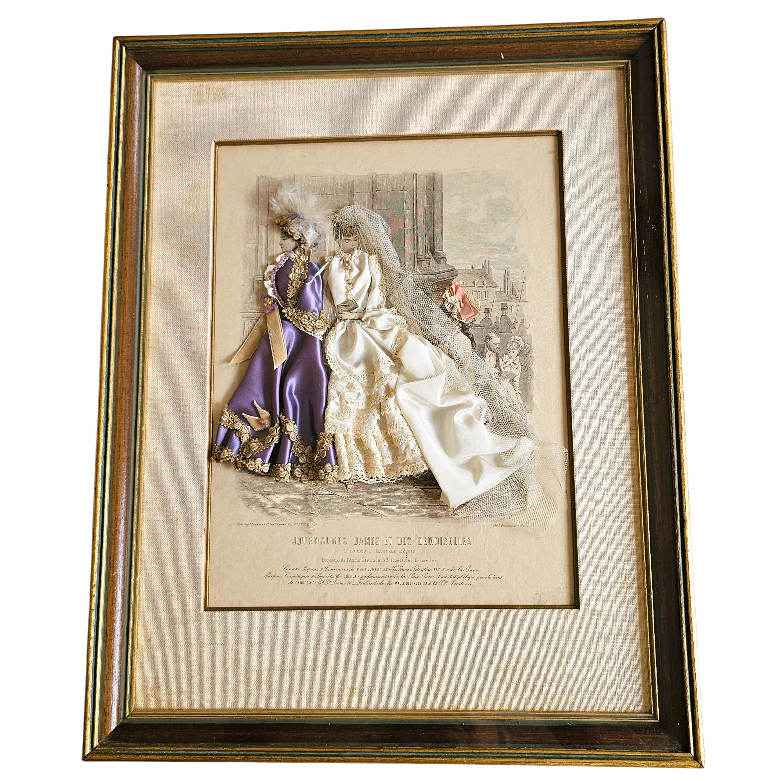 Gravure originale habillée et encadrée du 