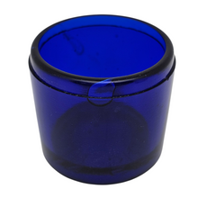 Afbeelding in Gallery-weergave laden, Guerlain, Pot à crème en verre bleu cobalt et couvercle en aluminium gravé, années 1930-1950