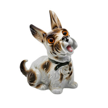Load image into Gallery viewer, Lampe-brûle-parfum en porcelaine en forme de Yorkshire Terrier, yeux en verre, années 1950 Le Charme des Violettes - Brocante en ligne