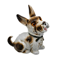 Load image into Gallery viewer, Lampe-brûle-parfum en porcelaine en forme de Yorkshire Terrier, yeux en verre, années 1950 Le Charme des Violettes - Brocante en ligne