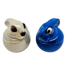 Charger l'image dans la galerie, Moutardier en céramique Lapin beige stylisé dans l'esprit Art déco, années 1950-1960 Le Charme des Violettes - Brocante en ligne