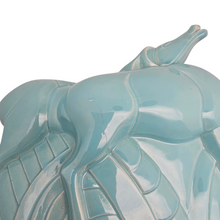 Load image into Gallery viewer, Lemanceau Charles, couple d'antilopes Art déco en céramique turquoise, XXè