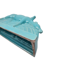 Load image into Gallery viewer, Lemanceau Charles, couple d'antilopes Art déco en céramique turquoise, XXè