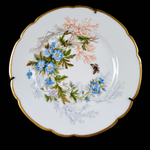 Charger l'image dans la galerie, CFH Haviland Limoges fin XIXème. Paire d'assiettes à suspendre à motifs de fleurs, hirondelles et papillons
