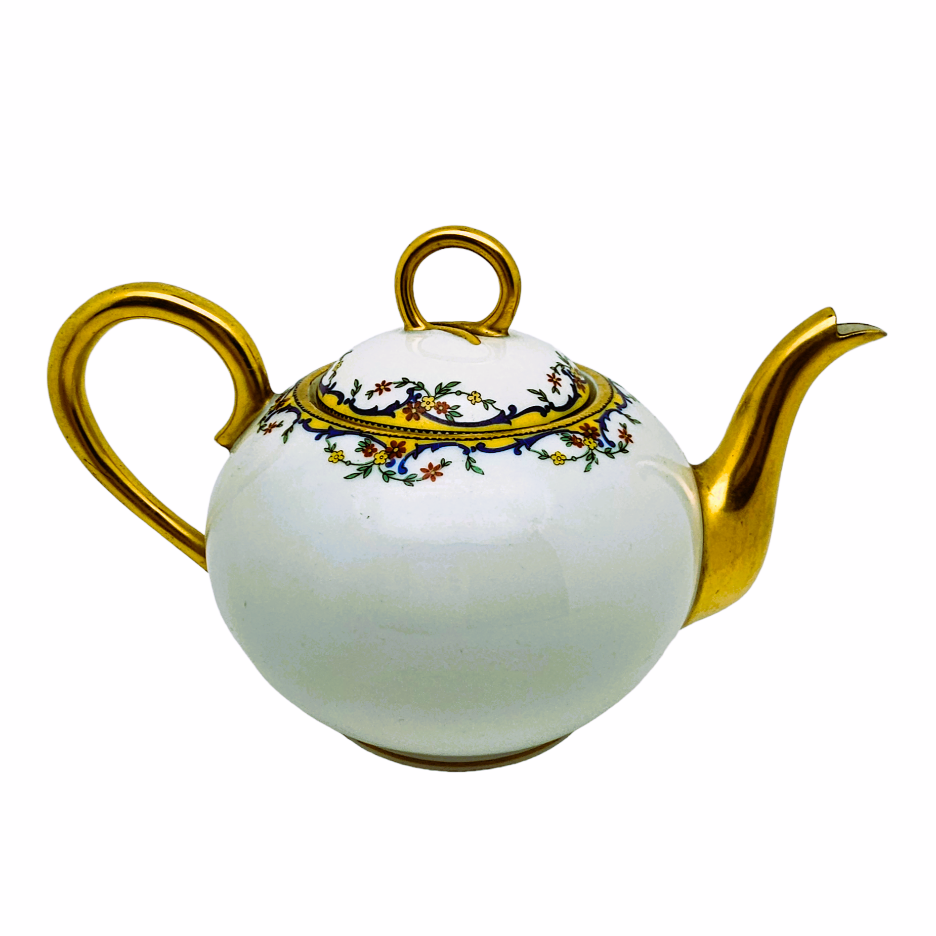Teapot and milk jug - Art Deco - Limoges porcelain Floral,Vegetal - Sold