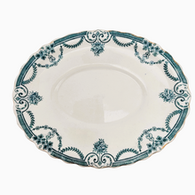 Load image into Gallery viewer, Berkeley Losol Ware Keeling and Co Burslem, Plat ovale en porcelaine anglaise au décor Evesham vert et blanc, années 1920