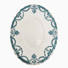 Load image into Gallery viewer, Berkeley Losol Ware Keeling and Co Burslem, Plat ovale en porcelaine anglaise au décor Evesham vert et blanc, années 1920