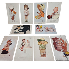 Afbeelding in Gallery-weergave laden, Lot de 10 cartes anciennes illustrées – Mabel Lucie Attwell et George Studdy (Bonzo), années 1920 Le Charme des Violettes - Brocante en ligne