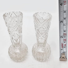 Load image into Gallery viewer, Paire de vases miniatures en demi-cristal moulé, années 1930-1950