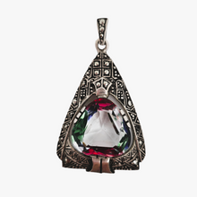 Afbeelding in Gallery-weergave laden, Art Deco hanger in 830 zilver bezet met een Rijnsteen en markasieten, 1920-1930