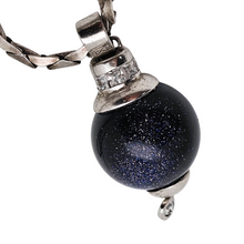 Afbeelding in Gallery-weergave laden, Collier New Age en argent 925, boule en goldstone bleue et cristaux, années 1990-2000