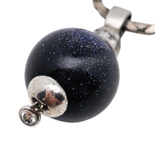 Afbeelding in Gallery-weergave laden, Collier New Age en argent 925, boule en goldstone bleue et cristaux, années 1990-2000