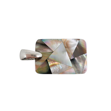 Load image into Gallery viewer, Pendentif en mosaïque de nacre et bélière en argent 925, années 1990-2010 Le Charme des Violettes - Brocante en ligne