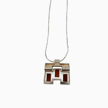 Load image into Gallery viewer, Designer silver pendant set with jasper and its matching chain