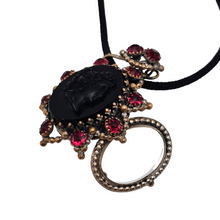 Load image into Gallery viewer, Victorian black glass cameo mourning pendant, 1890s-1900s