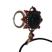 Load image into Gallery viewer, Victorian black glass cameo mourning pendant, 1890s-1900s
