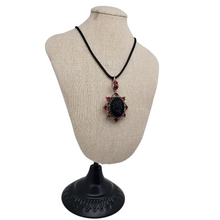 Load image into Gallery viewer, Victorian black glass cameo mourning pendant, 1890s-1900s